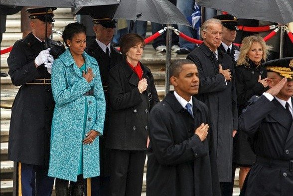 Baracka Obamu rozhodně déšť nerozhodí.