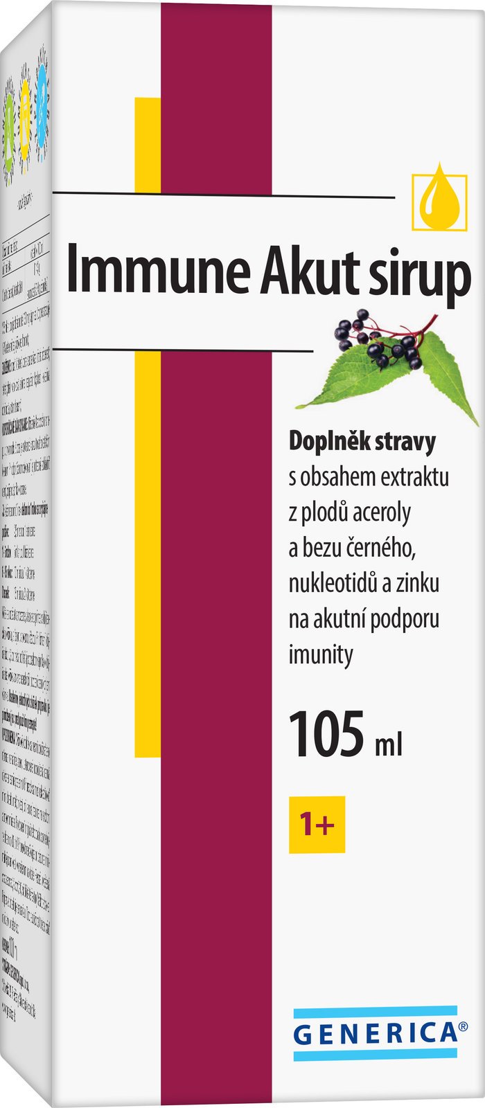 Immune Akut Sirup se hodí už pro děti od jednoho roku, 136 korun/balení 100 ml, běžně v lékárně, bere se preventivně a v době nemoci pak zvýšené dávky