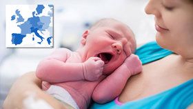 Průměrná porodnost EU je 1,58 dětí na jednu ženu.