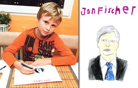 Adam (10) si pro kresbu vybral Jana Fischera