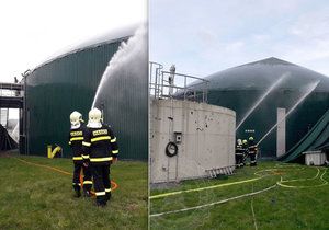 Požár bioplynové stanice v Dětřichově si vyžádal zraněné: Explodovala nádrž s plynem!