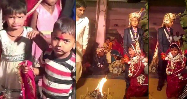 Srdceryvné video: Pětiletá holčička pláče při svatbě s 11letým ženichem