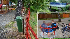 Dětské hřiště postavili v Hodslavicích mezi cestou a potokem. Navíc jen pár metrů od rodinných domů.
