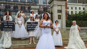 Protest proti dětským sňatkům v Bostonu (22. 9. 2021)