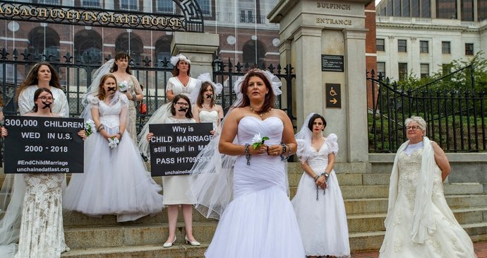 Protest proti dětským sňatkům v Bostonu (22. 9. 2021)
