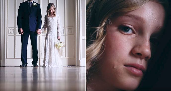 Záběry ze spotu organizace UNICEF, který varuje před dětskými sňatky.