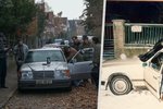 Vlevo: Záběr ze seriálu Devadesátky, vpravo: Skutečná fotografie z místa činu v roce 1993