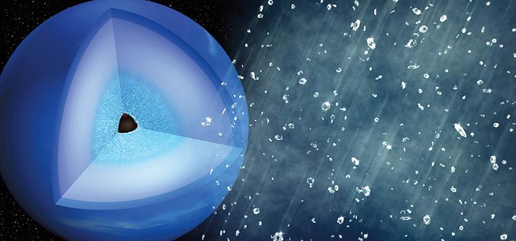 Diamantový déšť v nitru planety Neptun