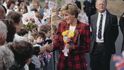 Princezna Diana během své návštěvy Kentu v roce 1990