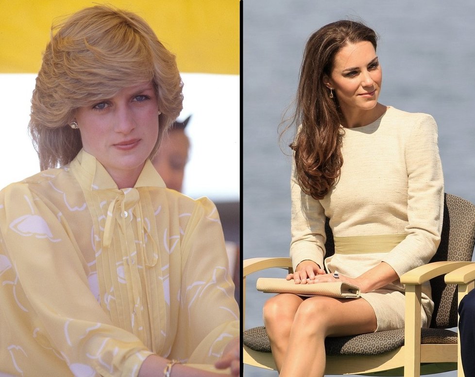 Kate a Diana v podobných šatech.