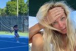 Diana Kobzanová zasvěcuje  dceru Ellu do tajů tenisu. Má od ní ale zakázáno její počínání  na kurtu sledovat.