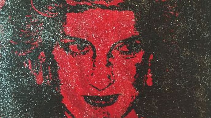 Portrét princezny Diana vytvořený pomocí HIV pozitivní krve. 