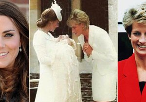 Princezna Diana se na fotomontáži sklání nad svou vnučkou Charlotte.