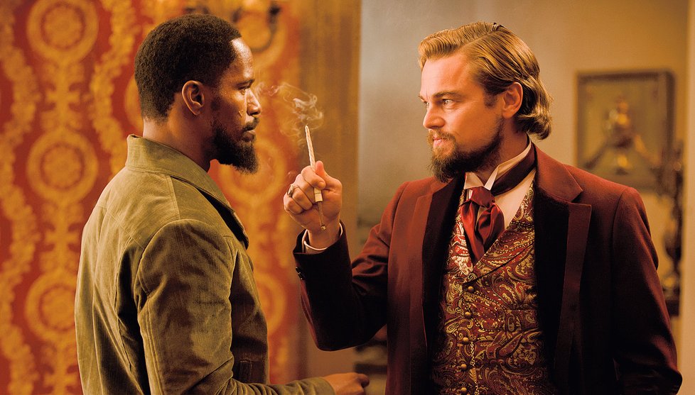 Jamie Foxx jako Django a Leo jako Otrokář Calvin Candle