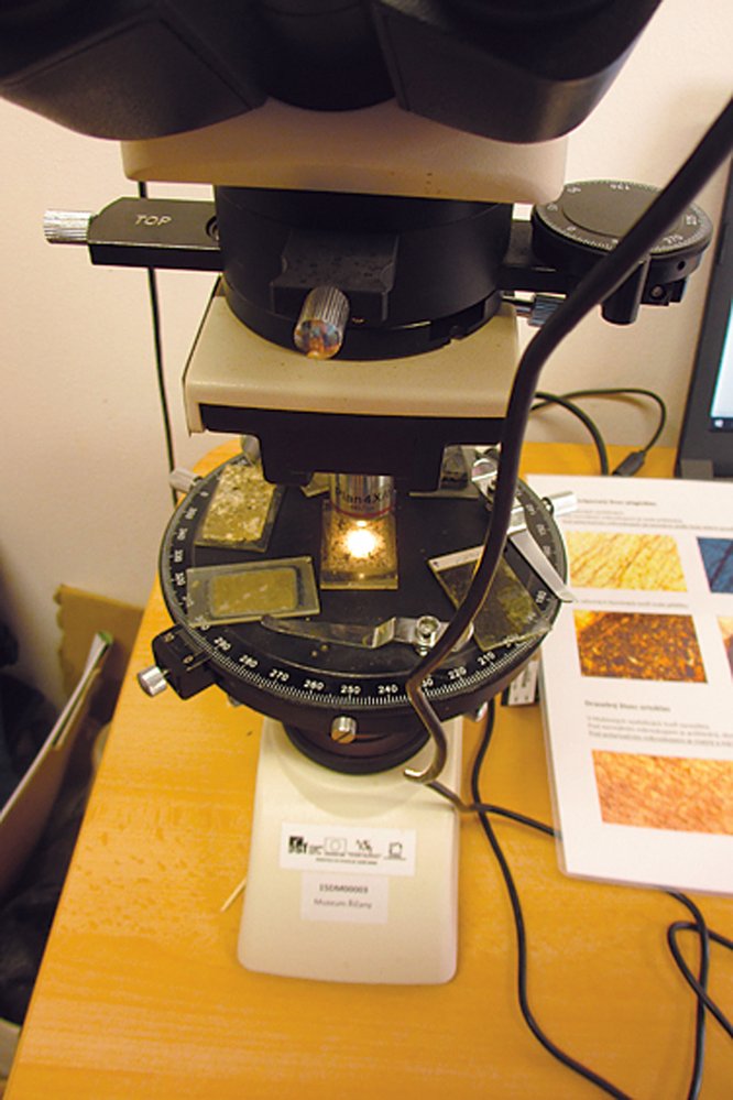 Didaktické centrum geologie: Polarizační mikroskop umožňuje studovat jednotlivé minerály