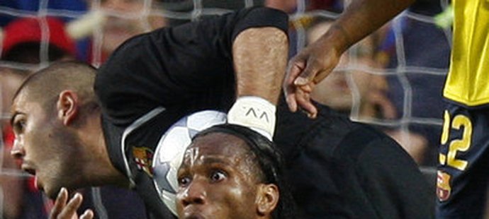Didier Drogba v semifinále Ligy majstrov.