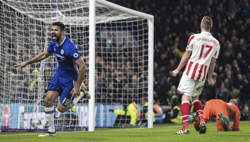 Diego Costa slaví další gól na jeho kontě
