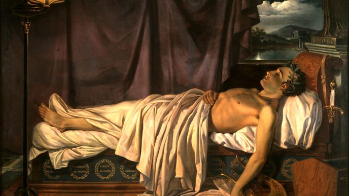 Lord Byron na smrtelné posteli