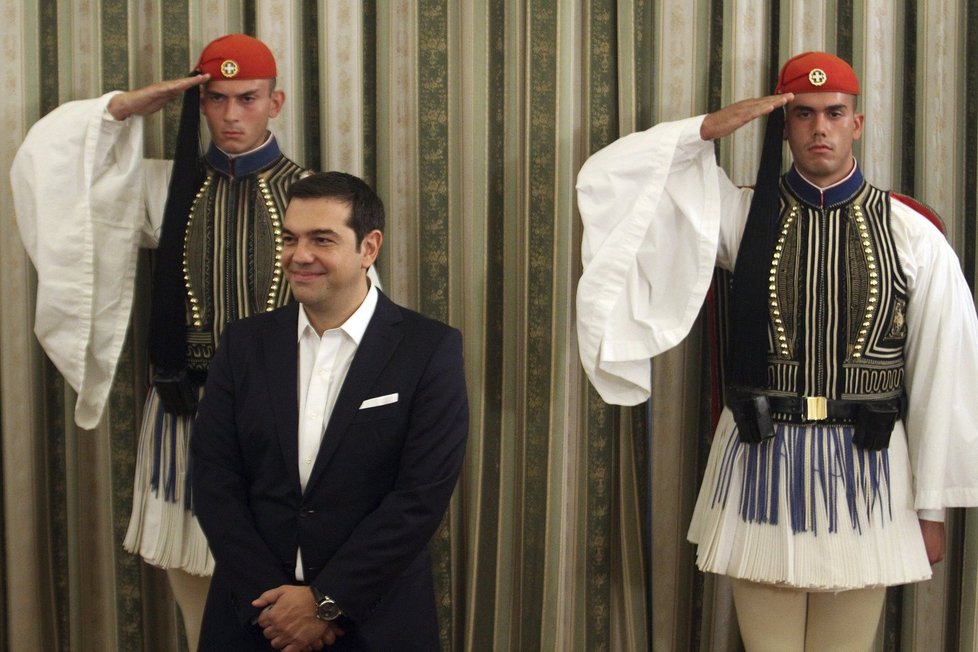 Alexis Tsipras při jmenování svého druhého vládního kabinetu