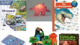 Dárky s dinosaury: Vykopávky, knížky, kouzelné čtení i oblečení