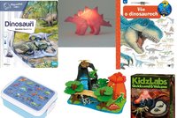 Dárky s dinosaury: Vykopávky, knížky, kouzelné čtení i oblečení