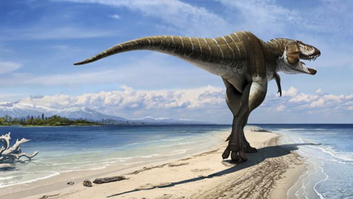 Vizualizace dinosaura pojmenovaného Lythronax argestes, jehož kostru našli paleontologové v americkém ve státě Utah.