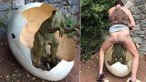 Tyrannosaurus SEX: Zvrhlá návštěvnice historické stezky zneuctila sochu dinosaura!