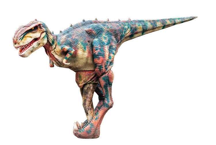 Délka masky dinosaura Valíka je zhruba 3 m a hmotnost 40 kg