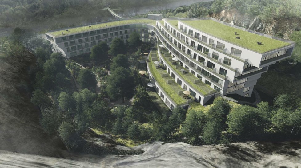 Celkem 142 nových bytů vznikne v rezidenci Diorit, která vzniká uvnitř bývalého kamenolomu v brněnském Komíně.