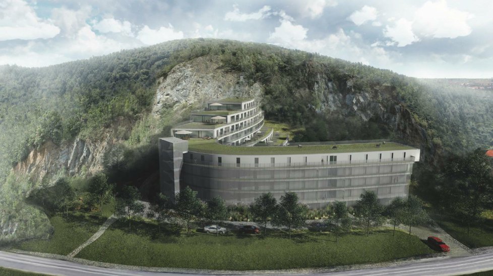 Celkem 142 nových bytů vznikne v rezidenci Diorit, která vzniká uvnitř bývalého kamenolomu v brněnském Komíně.