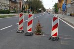 Tuhle díru lidé z Krnova musejí objíždět už prosince. Aby tak nedělali do dalších Vánoc, zapíchli do ní pro silničáře stromeček...