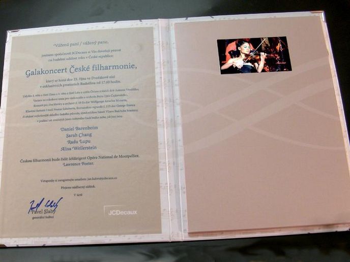Direct mail – pozvánka na koncert České filharmonie