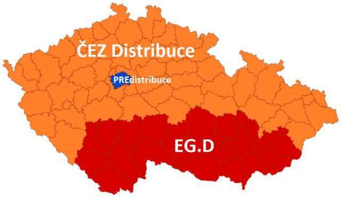 mapa distribuce el. energie