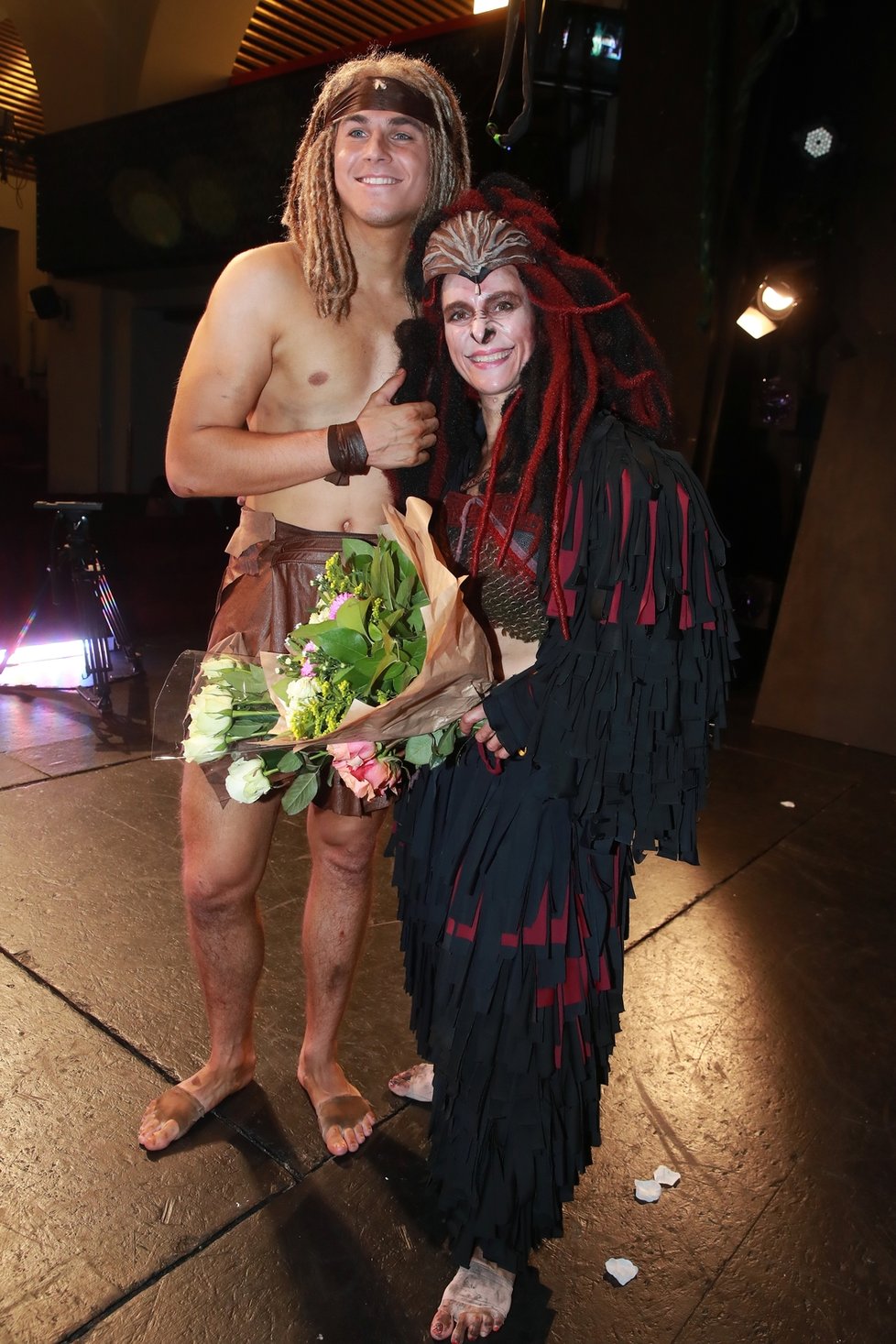 David Gránský a Dita Hořínková na premiéře muzikálu Tarzan