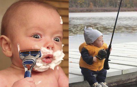 Nedonošený prcek baví internet! Ráno se klidně oholí a vyrazí do terénu