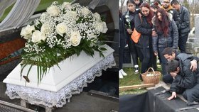 Slzy, květiny a bílá rakev: Zlomená rodina pohřbila Petříka (†3 měs.)