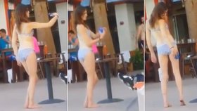 Opilecká selfie v bikinách: Namol zpitá holka se snažila vyfotit celou minutu!