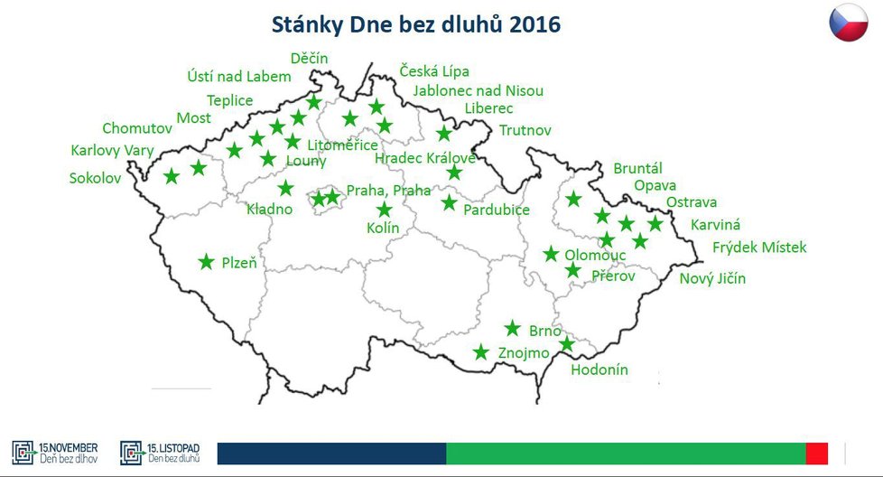 V těchto městech vám v týdnu od 14. do 16. listopadu poradí, co s dluhy.