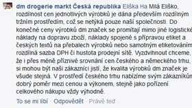 Drogerie vysvětluje zákazníkům na Facebooku vyšší ceny stejného zboží v Česku než v Německu.
