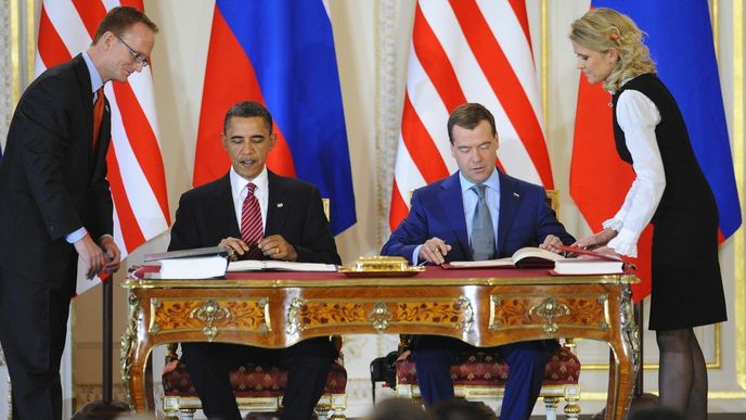Dmitrij Medveděv a Barack Obama