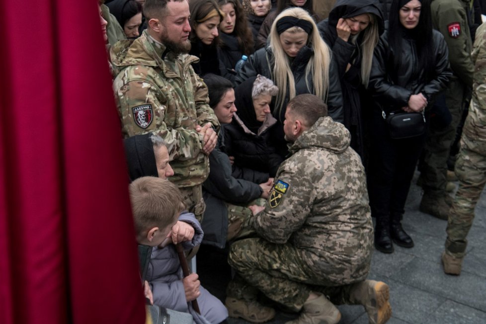 Pohřeb ukrajinského obránce Dmytra Kocjubajla (10. 3. 2023)