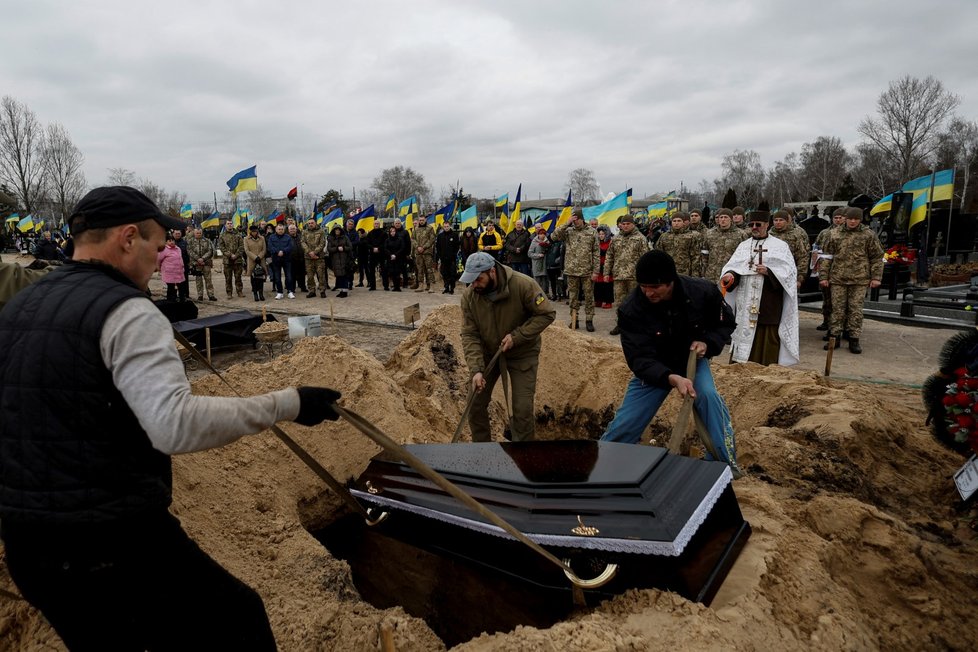 Pohřeb ukrajinského obránce Dmytra Kocjubajla (10.3.2023)