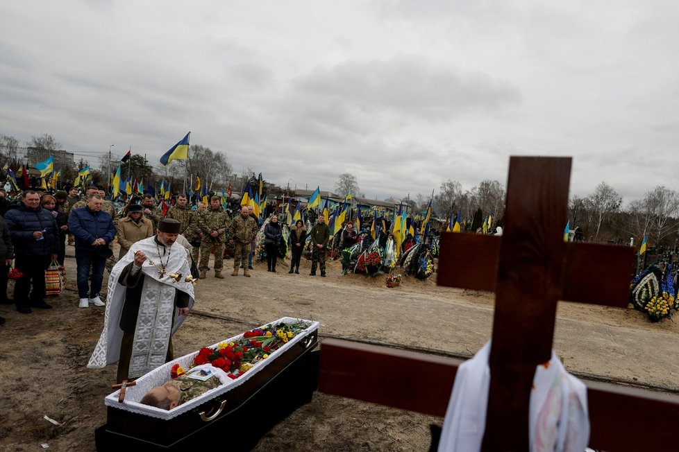 Pohřeb ukrajinského obránce Dmytra Kocjubajla (10.3.2023)
