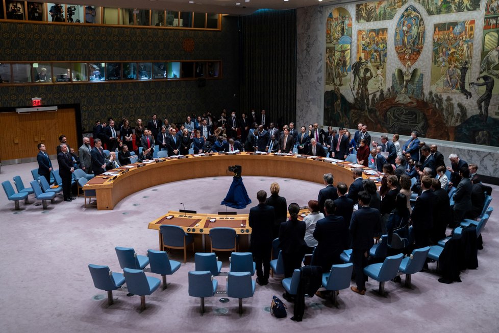 Šéf ukrajinské diplomacie Dmytro Kuleba vystoupil na jednání OSN v New Yorku (únor 2023).