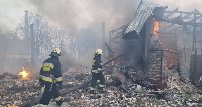 Ruský nálet na město Dnipro (11.3.2022)
