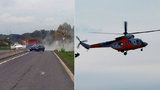 Muž byl na cestě z nemocnice: Po nehodě ho tam musel znovu převézt vrtulník 