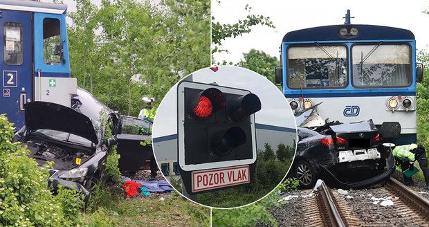 Smrtelná nehoda u Dobrovíze: Kousek za pražským letištěm se srazil vlak s automobilem