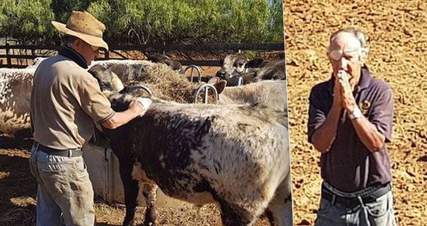 Tohle vám zlomí srdce. Bezradný farmář prosí, aby mu z nebe seslali déšť.