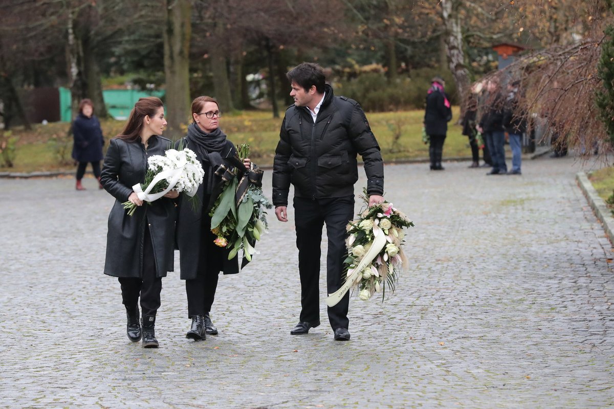 Pohřeb Jaroslava Šmída v jeho rodné Třebíči.