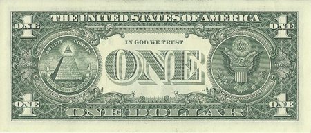Jednodolarová bankovka s nápisem  „IN GOD WE TRUST“